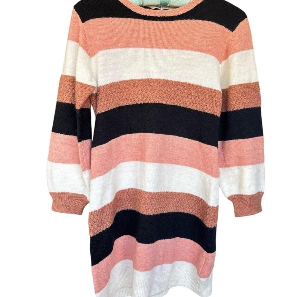 H&M Pink and Cream Sweater